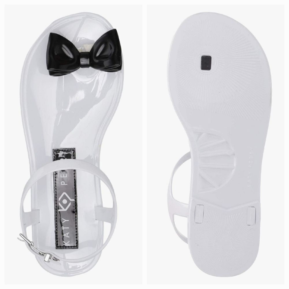 🔸️NIB Katy Perry White & Black Bow Geli Sandals Size 8